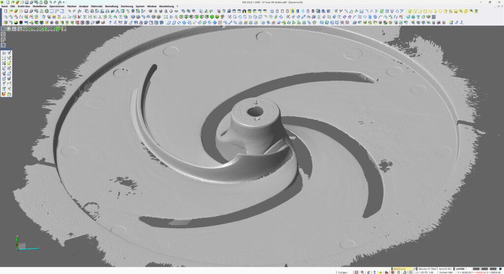 3D-Scan eines Laufrads als STL bei HICONFORM